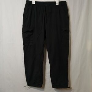 Forever 21 Men's Cargo Pants Black Size XL 38 X 29 Drawstring Waist And Ankles